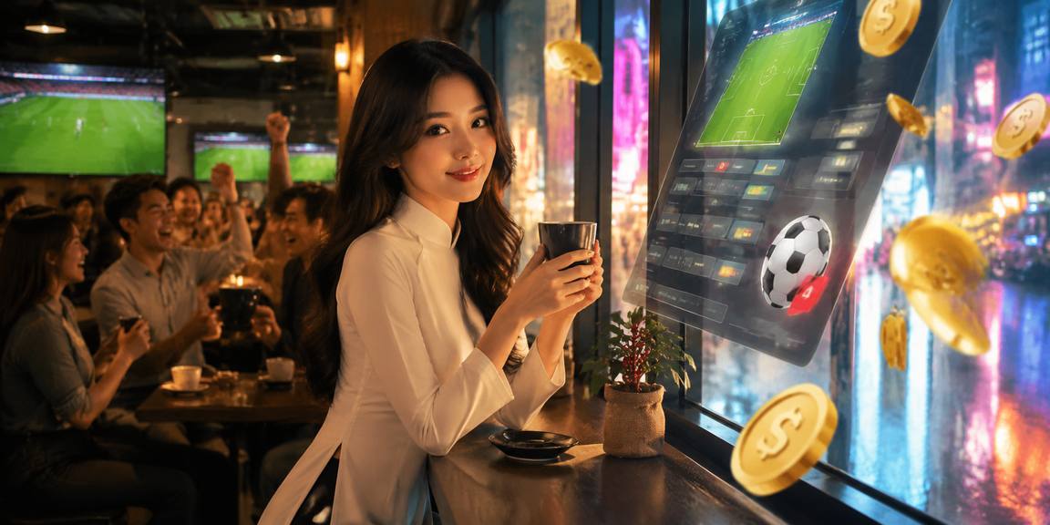 Người chơi Việt Nam theo dõi cá cược bóng đá mặc áo dài truyền thống